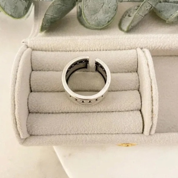 925 Sterling Silver Chunky Ring Vintage Ring Thick Wide Ring Band - Picture 6 of 9